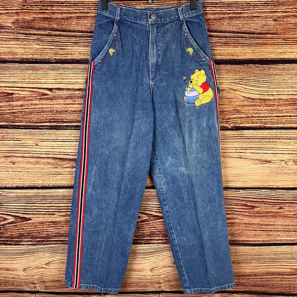 Vintage 1990s Winnie the Pooh Disney Cartoon Denim Jeans - Picture 3 of 10